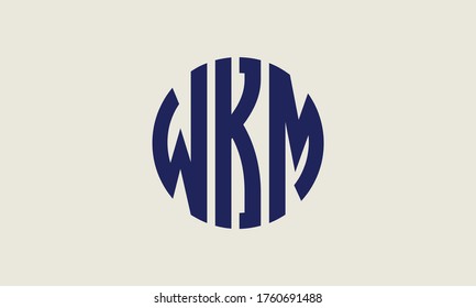 WKM Circle Emblem Abstract Monogram Letter Mark Vector Logo Template