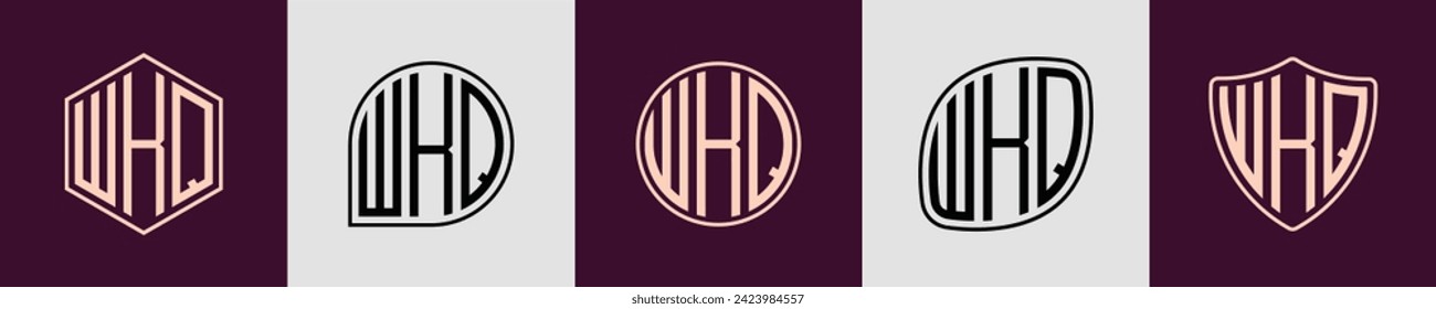WKQ moderno diseño de logotipo de monograma inicial. Será adecuado para qué empresa o nombre de marca inician esas iniciales.
