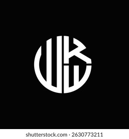 WKW logo WKW icon WKW monogram WKW letter minimalist Circle flat Unique modern abstract logo design.
