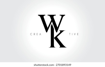 WKwk Elegant Serif Monogram Logo – Luxury Lowercase Typographic Lettermark for Modern Branding