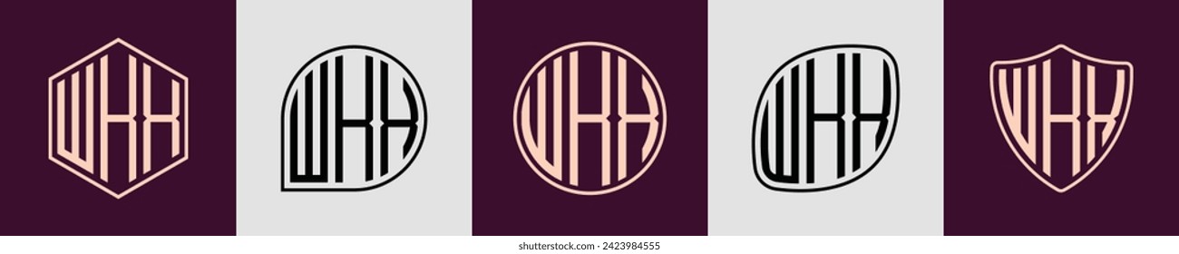 WKX modern initial monogram logo design vector. It will be suitable for which company or brand name start those initial.