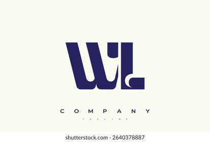 WL Abstract Geometric Logo Design. Modern and elegant logo design with simplistic typography elements, showcasing branding excellence.