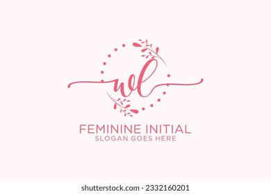 Monograma de belleza WL y elegante logo de diseño de logo para escritura a mano de firma inicial, boda, moda, floral y botánica con plantilla creativa.