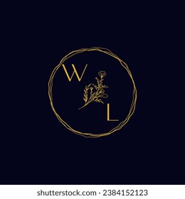 WL elegant wedding initial logo in high quality professional design that will print well across any print media