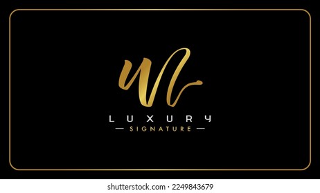 WL handwritten golden logo for identity, Creative gold handwriting initial signature concept design, w and l initials typography monogram icon for any business or company.