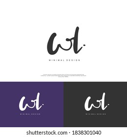 WL Initial handwriting or handwritten logo for identity. Logo with signature and hand drawn style.