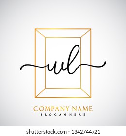 WL Initial Handwriting logo template vector