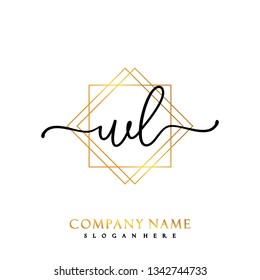 WL Initial Handwriting logo template vector