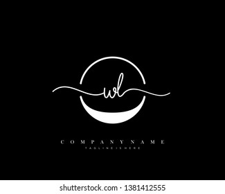 WL initial handwriting logo template vector