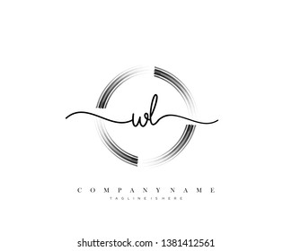 WL initial handwriting logo template vector