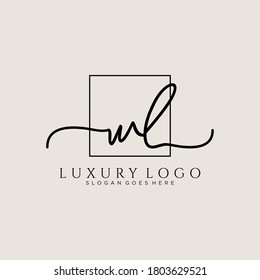 WL Modelo de logotipo de escritura manual inicial vector