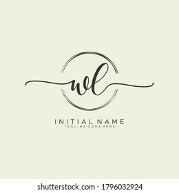 Vector de logotipo de escritura manual inicial WL