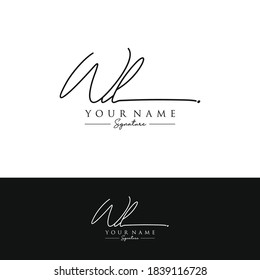 WL Initial letter handwriting and signature logo.