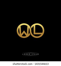 WL initial letter linked circle capital monogram logo modern template