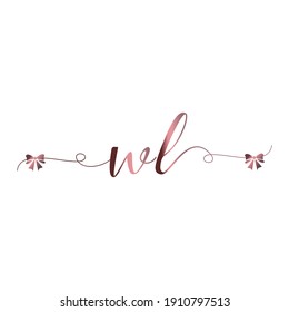 WL Initial logo handwriting modern luxury fashion