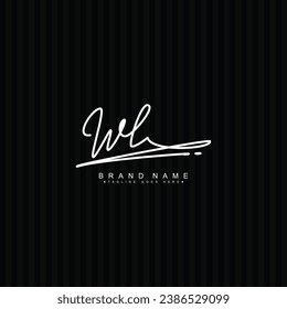 WL Initial Logo in Signature Style for Photography and Fashion Business - Hand Drawn Signature Logo Vector