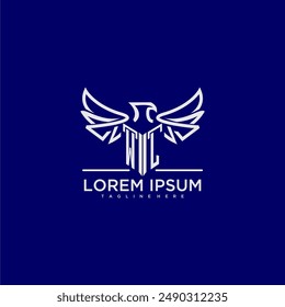 WL initial monogram for business logo with eagle image