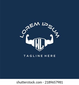 WL initial monogram for fitnes or gym logo with creative style design