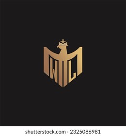 WL initial monogram logo for eagle  crown image vector design