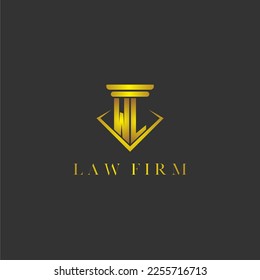 WL initial monogram logo for lawfirm with creative polygon design
