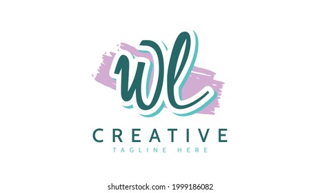 WL Initials, handwriting logo vector