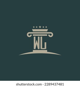 WL initials law of justice logo vector design template