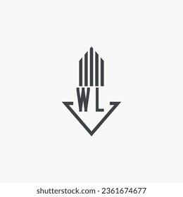WL initials Real Estate Logo stock illustration. Logo vector