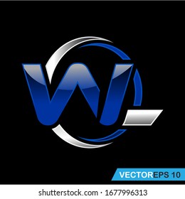 plantilla de diseño de logotipo de letras wl