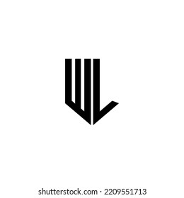 Diseño del logotipo de la letra WL con fondo blanco en el ilustrador. Logo vector, diseños de caligrafía para logotipo, afiche, invitación, etc.