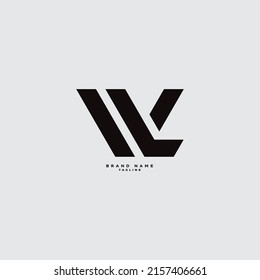 WL letter logo or W L initials design in vector format