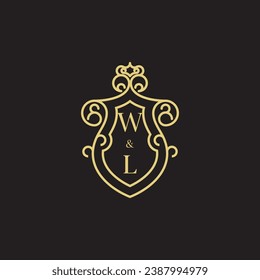 WL line vintage initial logo in high quality professional design that will print well across any print media