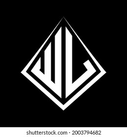 Letras del logotipo WL monograma con diseño de forma prisma icono vector moderno
