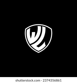 WL logo monogram emblem style with shield shape design template ideas