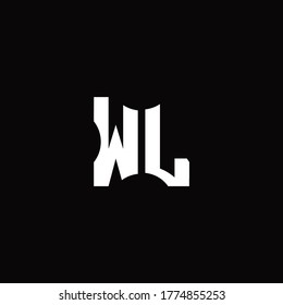 WL Logo monogram with pieces cut elements design template