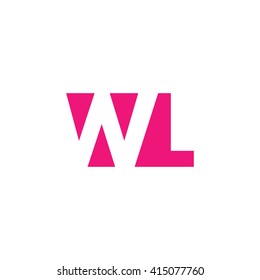 WL Logo. Vector Graphic Branding Letter Element. White Background