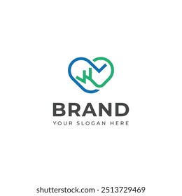 WL, LW heart letter logo design 