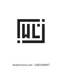 WL minimalist geometric symbol logo in high quality professional design that will print well across any print media