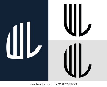 WL modern initial letter logo design vector bundle. It will be suitable for which company or brand name start those initial.