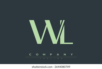 WL Modern Initials Logo Design. Branding logo with stylized initials showcasing bold design and modern aesthetic. Ideal for professional business branding or creative projects focusing on minimalistic