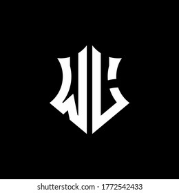 WL monogram logo with a sharp shield style design template