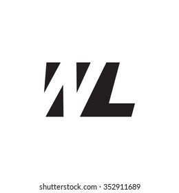 WL negative space letter logo