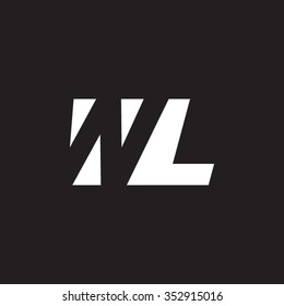WL negative space letter logo black background