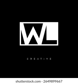 WL Negative Space Monogram – Minimalist Black and White Letter mark Logo for Creative Branding, Fashion Identity and Modern Design Concepts

