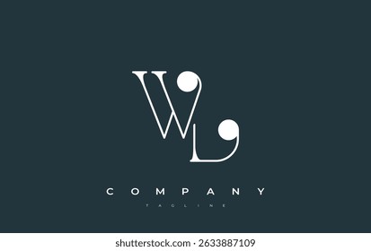 WL Typography Logo Design. Stylish monogram design depiction featuring the letters W and L combined in an artistic signature style, delivering a unique and creative visual representation.