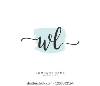 WL W L Initial handwriting logo template
