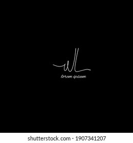 WL w l Escritura manual inicial moda creativa diseño elegante logo Firmar plantilla vector icono