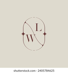 WL wedding classic in elegant monogram with high quality professional design that will print well