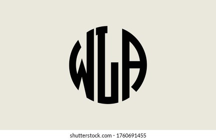 Plantilla de logotipo de marca vectorial de la letra monográfica del círculo de WLA