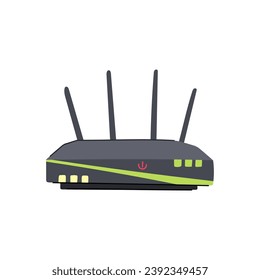 wlan dsl modem cartoon. a broadband, ethernet lan, net wifi wlan dsl modem sign. isolated symbol vector illustration