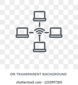 wlan icon. Trendy flat vector wlan icon on transparent background from Internet Security and Networking collection. High quality filled wlan symbol use for web and mobile